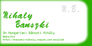 mihaly banszki business card